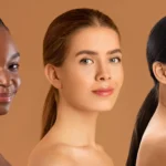 Three women of Black African, white European and East Asian heritage, illustrating ethnic facelift considerations